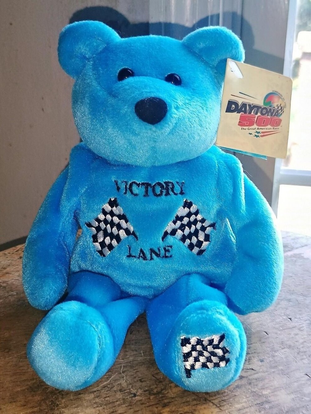Blue 'Victory Lane' Plush Teddy Bear, NASCAR